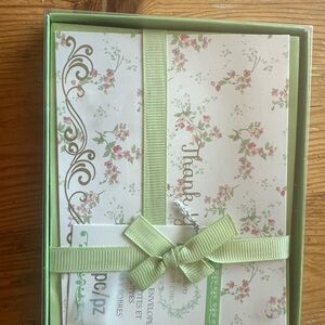 Shabby Chic Notecards and Envelopes Set - Green